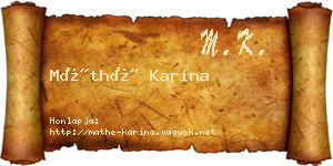Máthé Karina névjegykártya